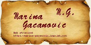 Marina Gačanović vizit kartica